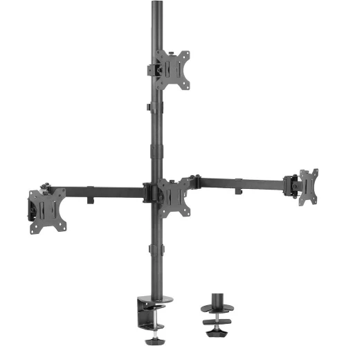 

Quad Monitor 13 to 24 inch LED LCD Clamp-on Desk Mount, 3 Plus 1 Aulating Display Computer Stand, Holds 4 Sns, Max VESA 100x100m