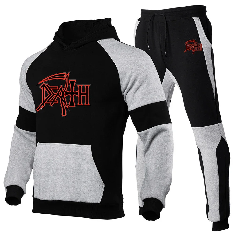 2024 New Death Rock Band Heavy Metal New Fashion Tracksuit For Men Hoodie Fitness Clothing Running Tracksuit Comfortable Set