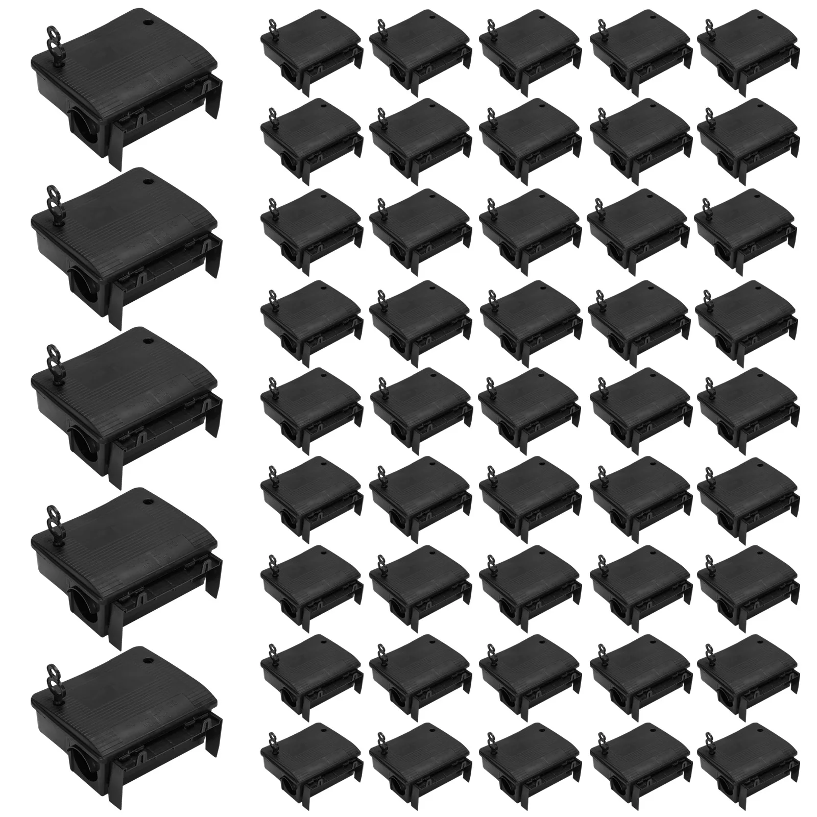 

50 Packs Mouse Bait Station Mice Box with Key Bait Station Trap for Keeping Pets and Children Safe