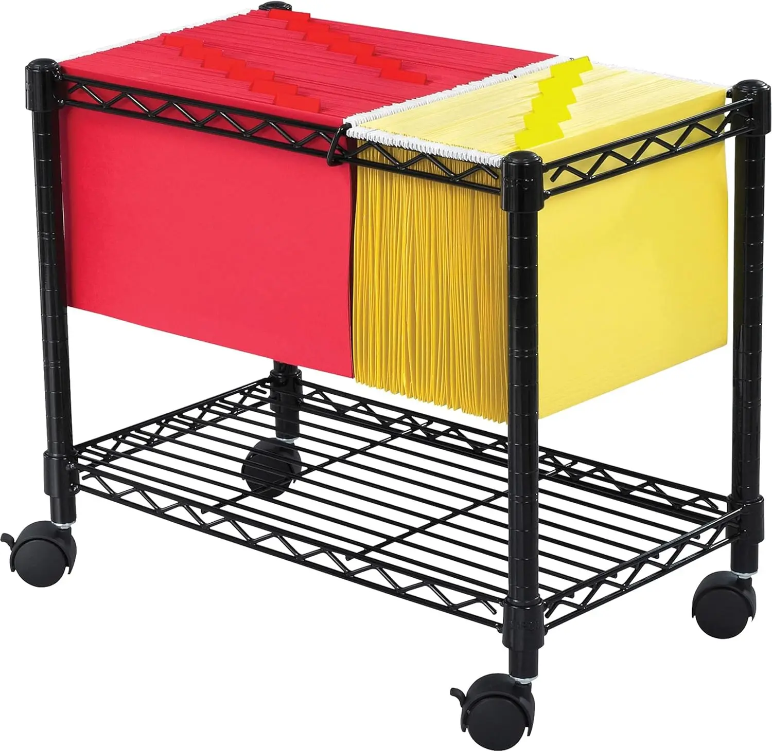

Mobile File Cart for Hanging Folders, Letter/Legal Size, Steel, Black