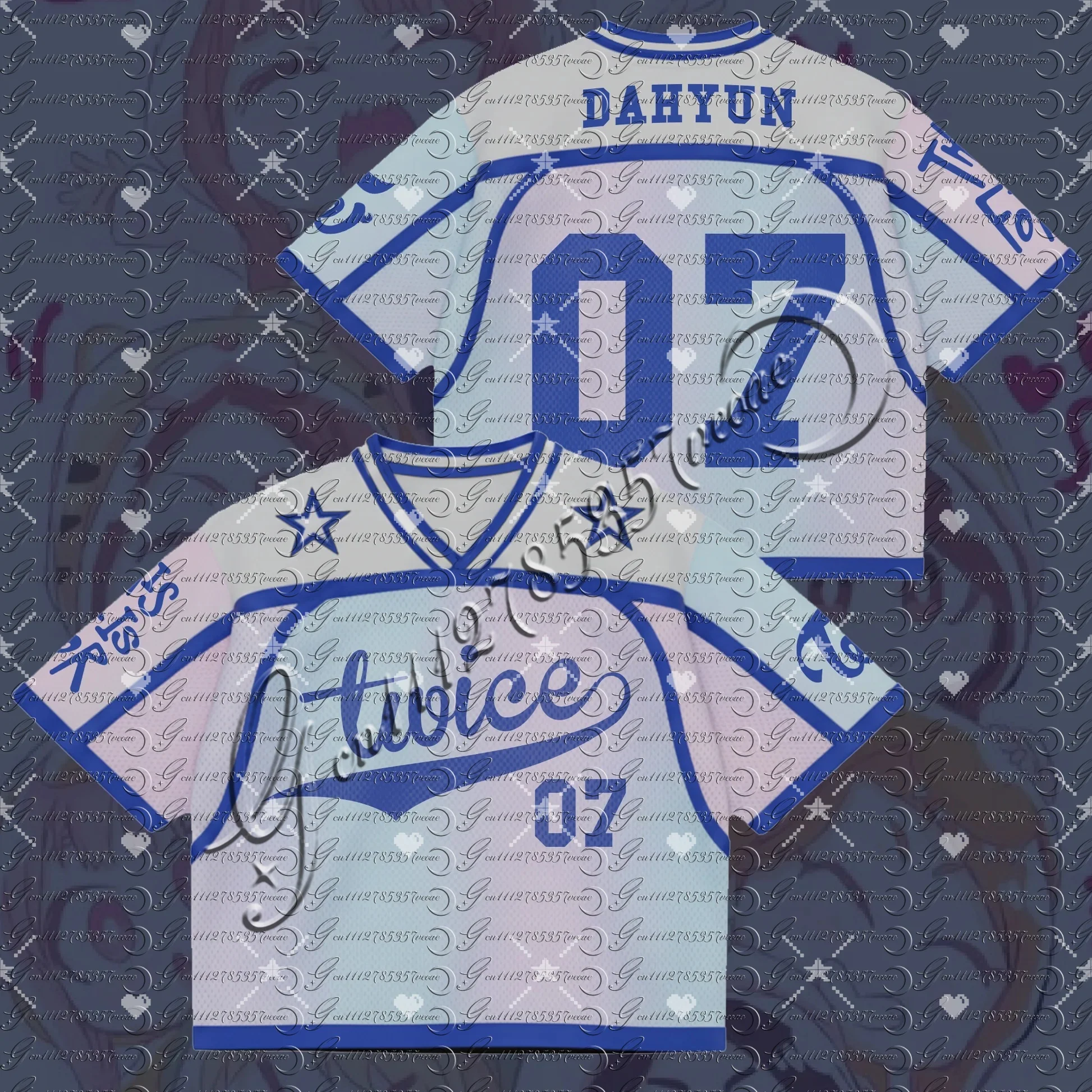 Camiseta Deportiva con Temática de Kpop TWICE, Degradado Pastel, Ropa Urbana para Fans de ONCE, Camiseta Deportiva Retro Extra Grande con Cuello en V Unisex