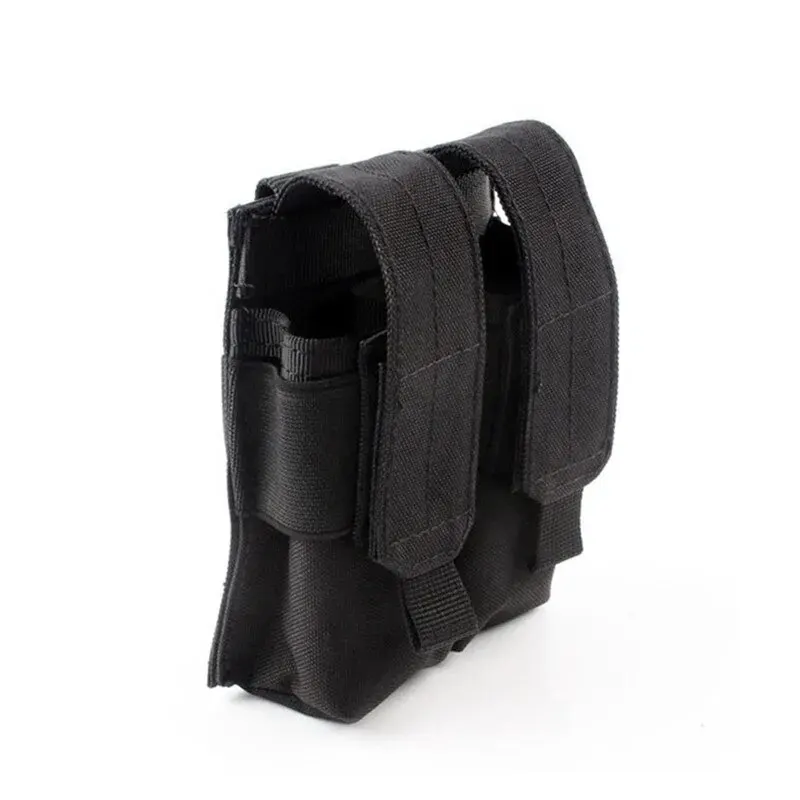 Tactical Magazine Pouch Double Pistol Mag Bag Molle Flashlight Pouch Holder Case fondina per coltelli da caccia all'aperto