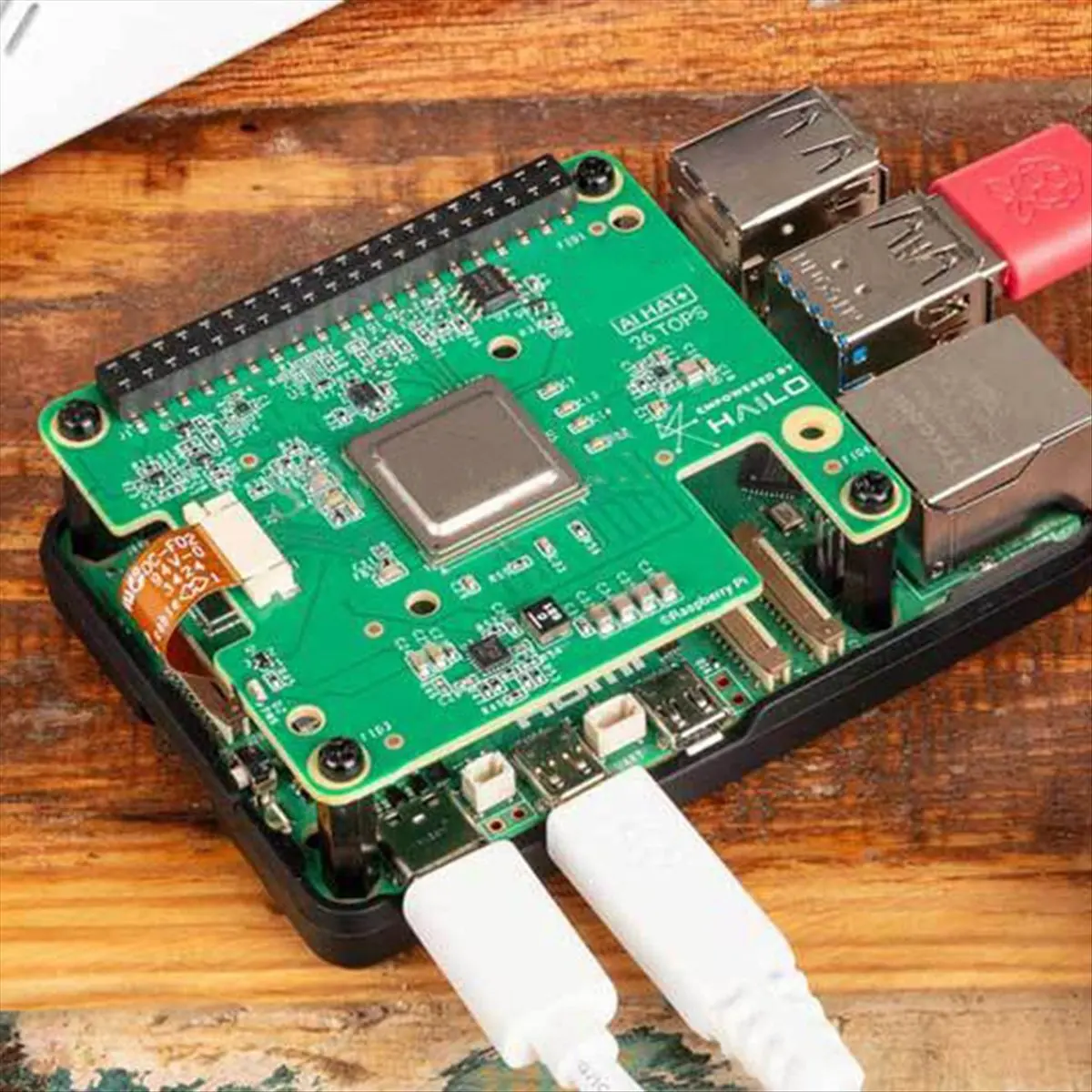 M05K For 5 AI HAT+ Official-Original Hailo8l PCIe M.2 HAT+ 13Tops AI Board Kit For Raspberry Pi5