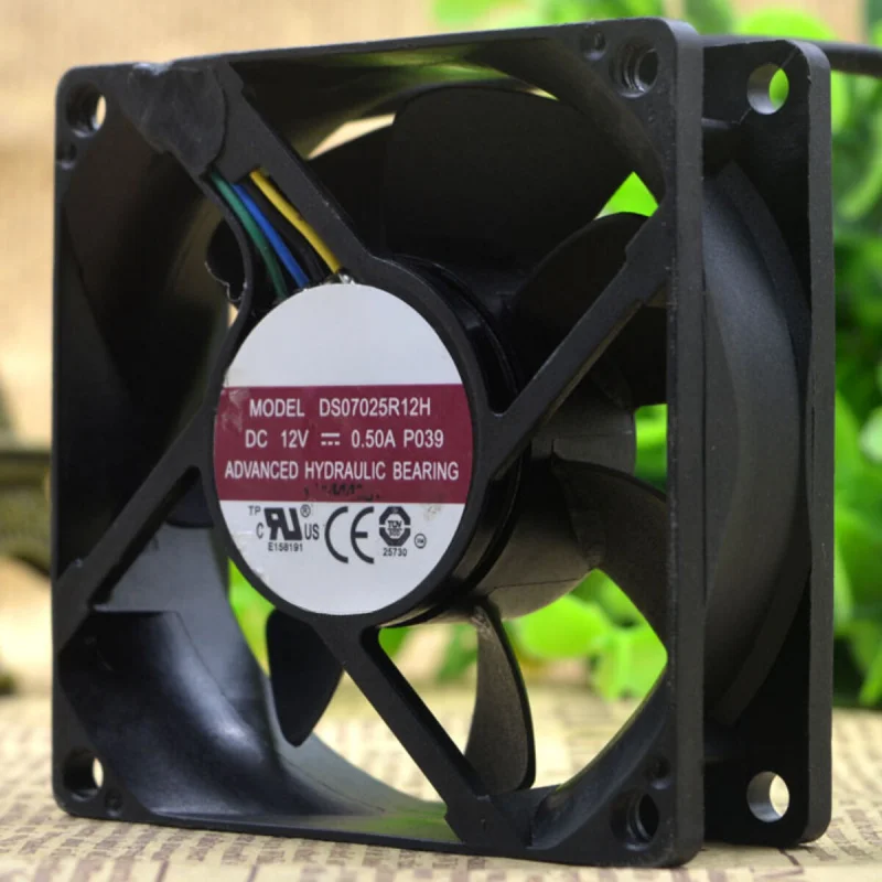 D 12V 0.50A 7CM Silent High Air Volume Fan | For AVC DS07025R12H 4-Wire Cooling 1PCS