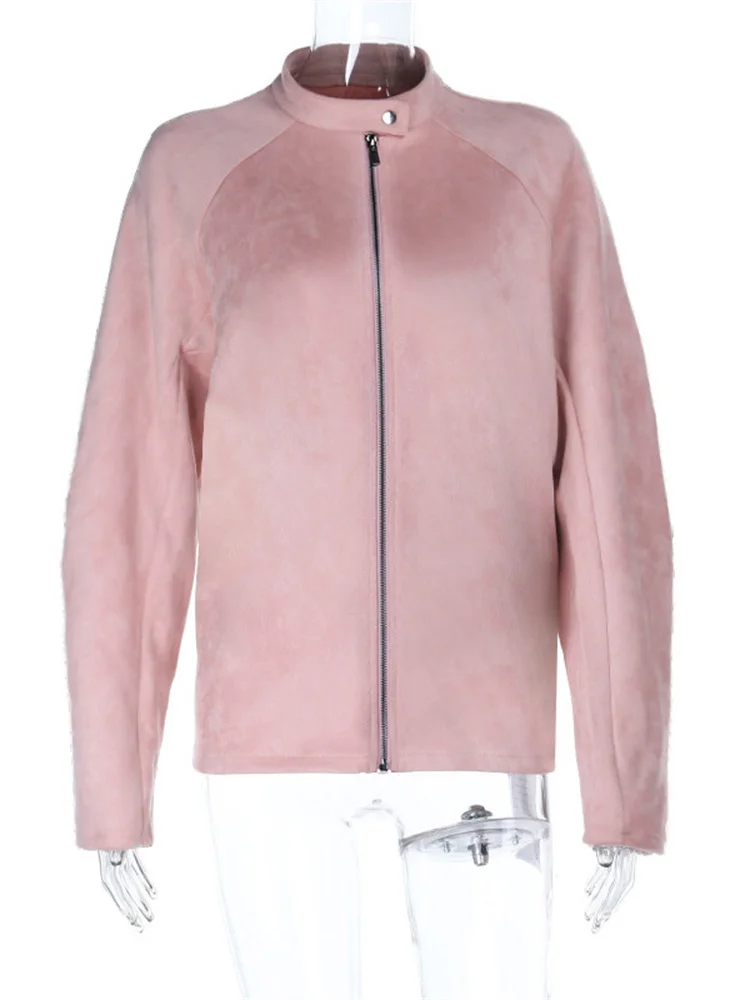 Tossy Fashion Solid Autumn Outwear Jackets For Women Loose Pocket Long Sleeve Zipper Cardigan Coat Female Commute Casual Jackets