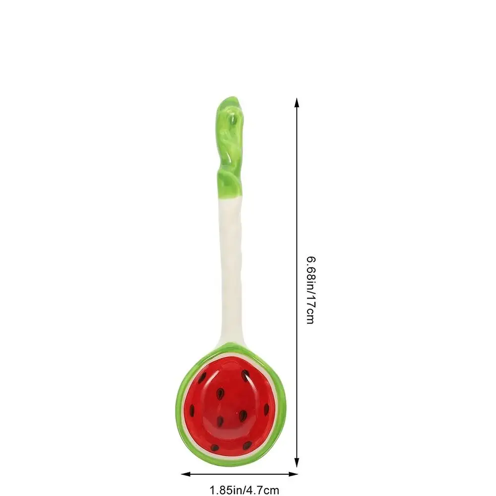 Watermelon Strawberry Shaped Cereal Bowl Ramen Spoon High Appearance Level Soup Scoop Fruit Pattern Serving Ladles For Kitchen