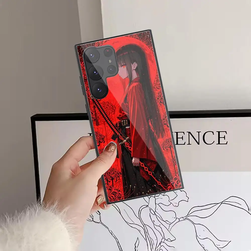 Black and Red Warrior Phone Case  Phone Case For Samsung Galaxy S25 S24 S23 S22 S21 S20 Ultra FE Plus A55 A54 Black GLASS Cover