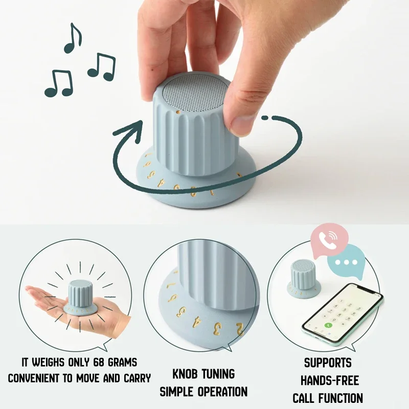 

New BRUNO Magnetic Knob Bluetooth Speaker High Sound Quality Bathroom Waterproof Audio Mini Portable Subwoofer for Firend's Gift