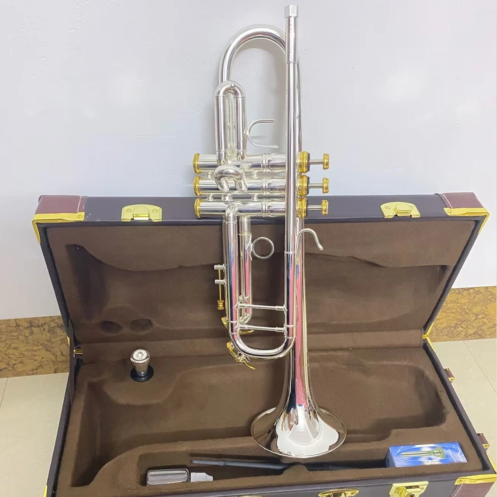 

Classic LT197S-99 Nickel Plated Bb Silver Trumpet Brass Instrument with Exquisite Flare with Accessories