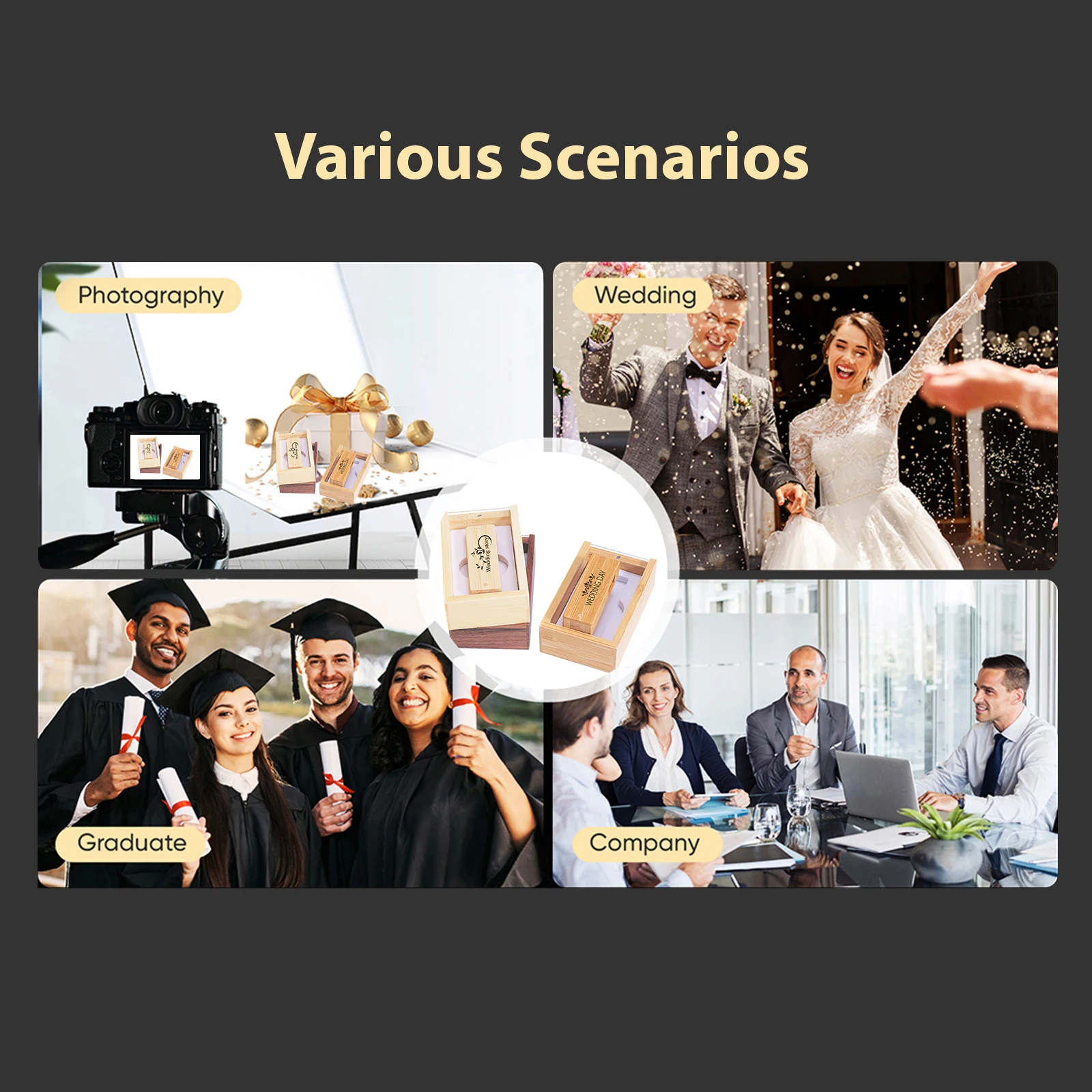 USB3.0 Rotatable USB Flash Drive 128GB Free Custom Logo Pen Drive 64GB Transparent Lid Box Memory Stick Creative Gift Pendrive