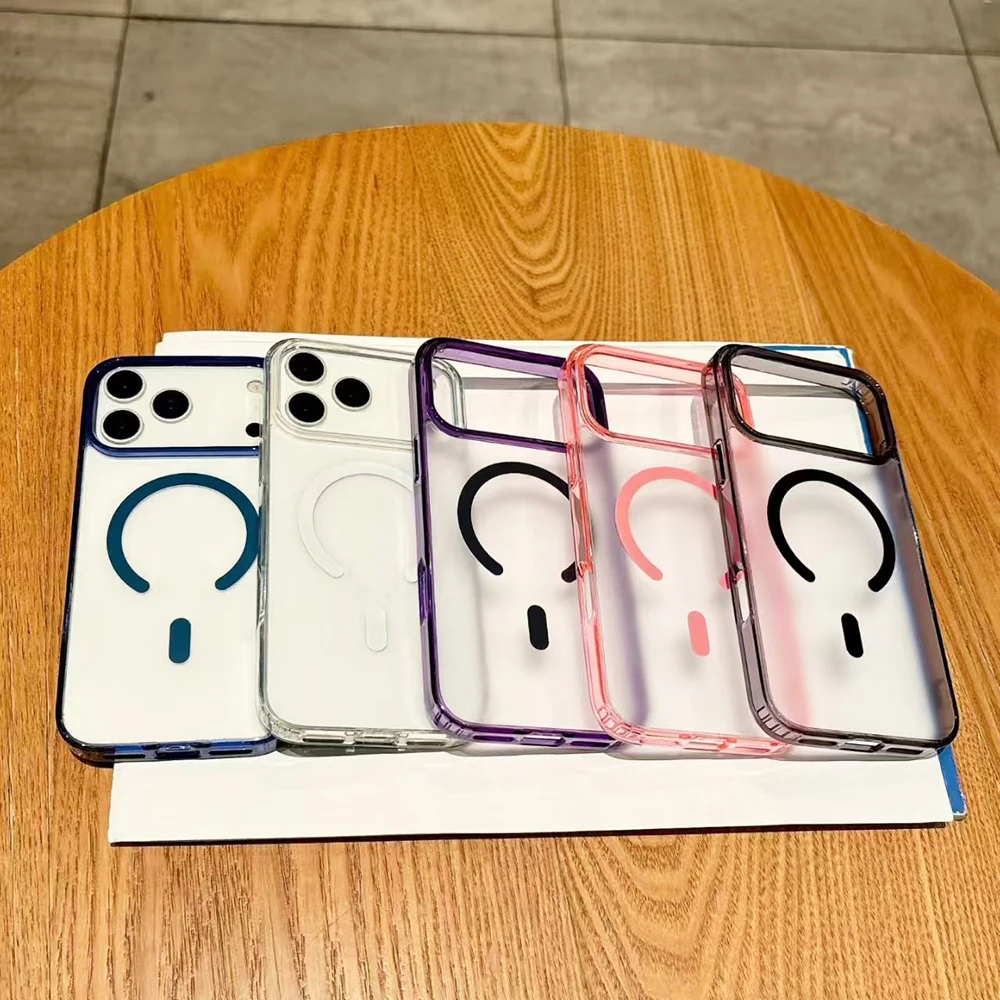 حافظة هجينة لهاتف آيفون 17 Air 16 16e 15 14 13 12 11 Pro Max Plus Mini مغناطيسية قوية لهاتف Magsafa لون الحلوى غطاء صلب غير لامع #6