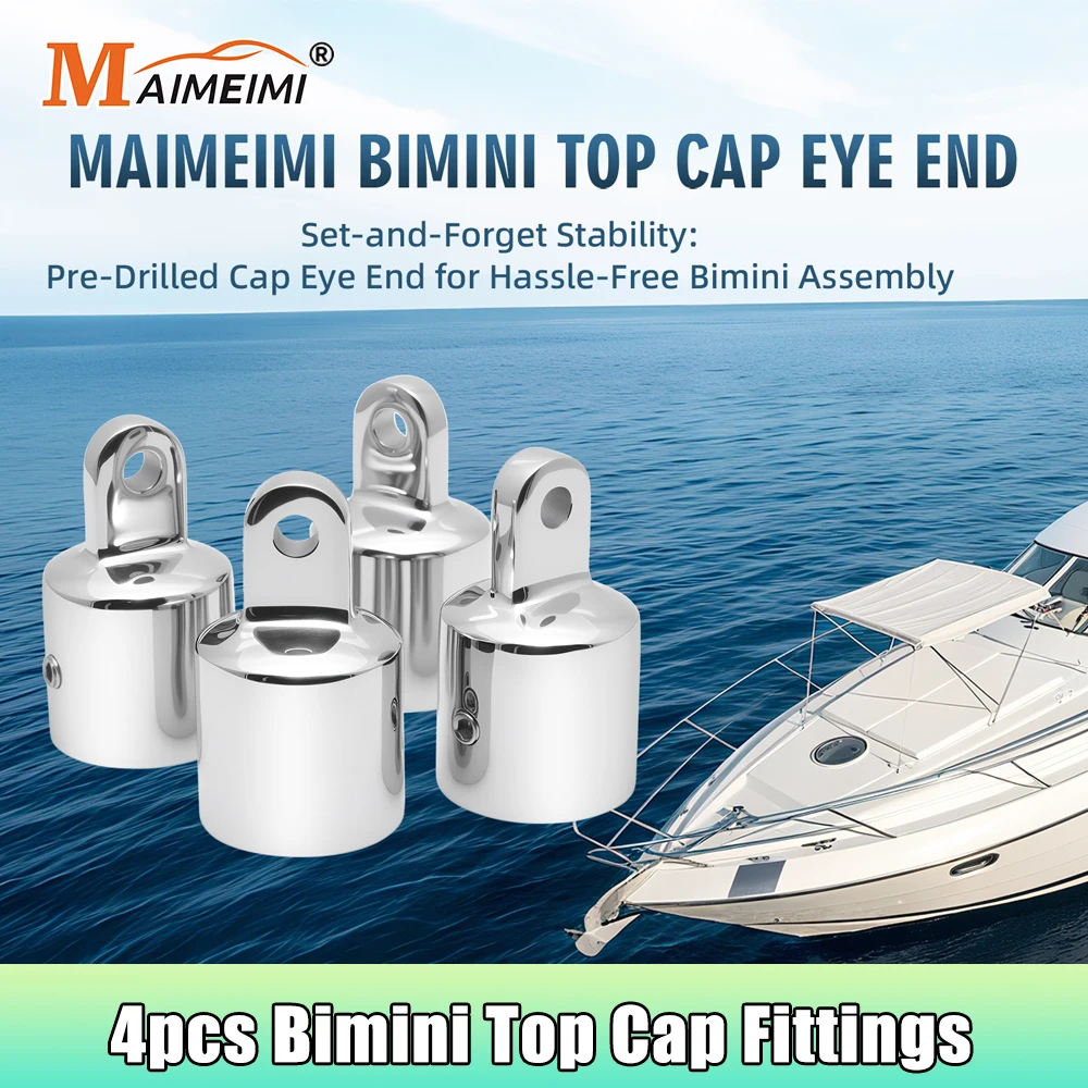 AD 4 Stück Bimini Top Cap Top Caps Marine Hardware 316 Edelstahl Slip Cap Bootsbeschläge Bootszubehör Bimini Top Eye End