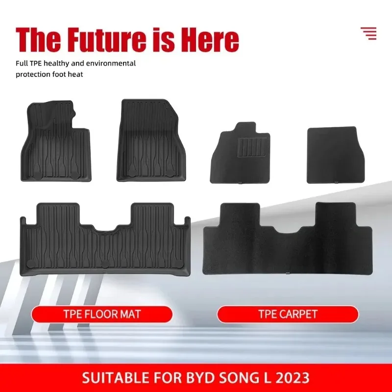 New Arrivals Premium waterproof non-slip 3D TPE Rear Trunk Mat for Byd Song L 2023，All Weather Dustproof Black Interior