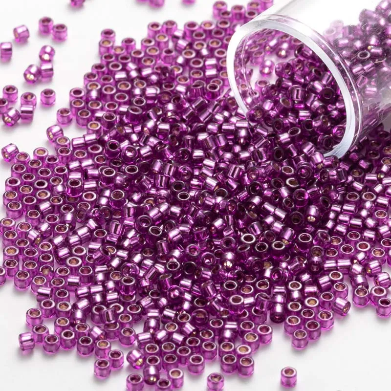 MKY Silver Line Dyed Color Beads 2.0MM  Glossy Multiple Colors Glass Beads For DIY Needle Work Sewing  Dress Adornment