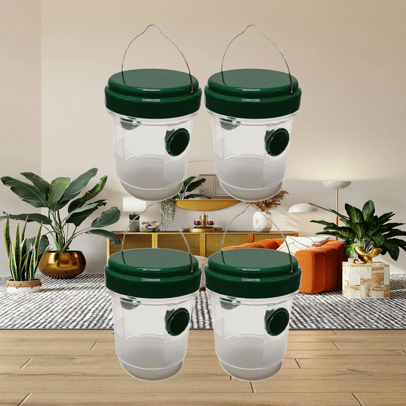 4Pcs Wasp Bee Catcher Backyard Effective Outdoor Portable Reusable for Patio Yellow Jacket Trap Carpenter