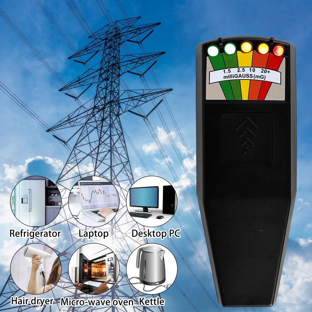 

New EMF Meter Electric High Accuracy Magnetic Field Detector Portable Battery Powered Magnetic Field Monitor Ghost Hunting