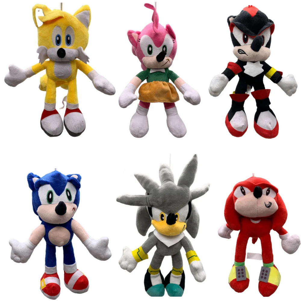 26cm 30cm Hedgehog Sonic New Cartoon Plush Doll Anime Kawaii Miles Producer Baby Toy Shadow Doll Children's Birthday Christmas