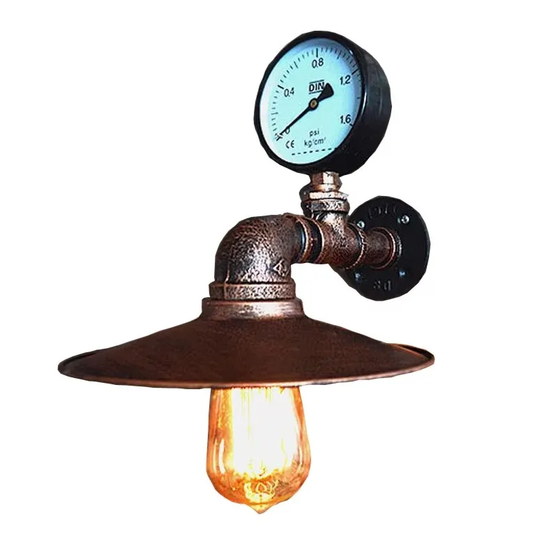 

American Imitated Water Pipe Wall Light Lamp Bedroom Restaurant Pub Cafe Bar Corridor Aisle Light Retro Wall Sconce Bra