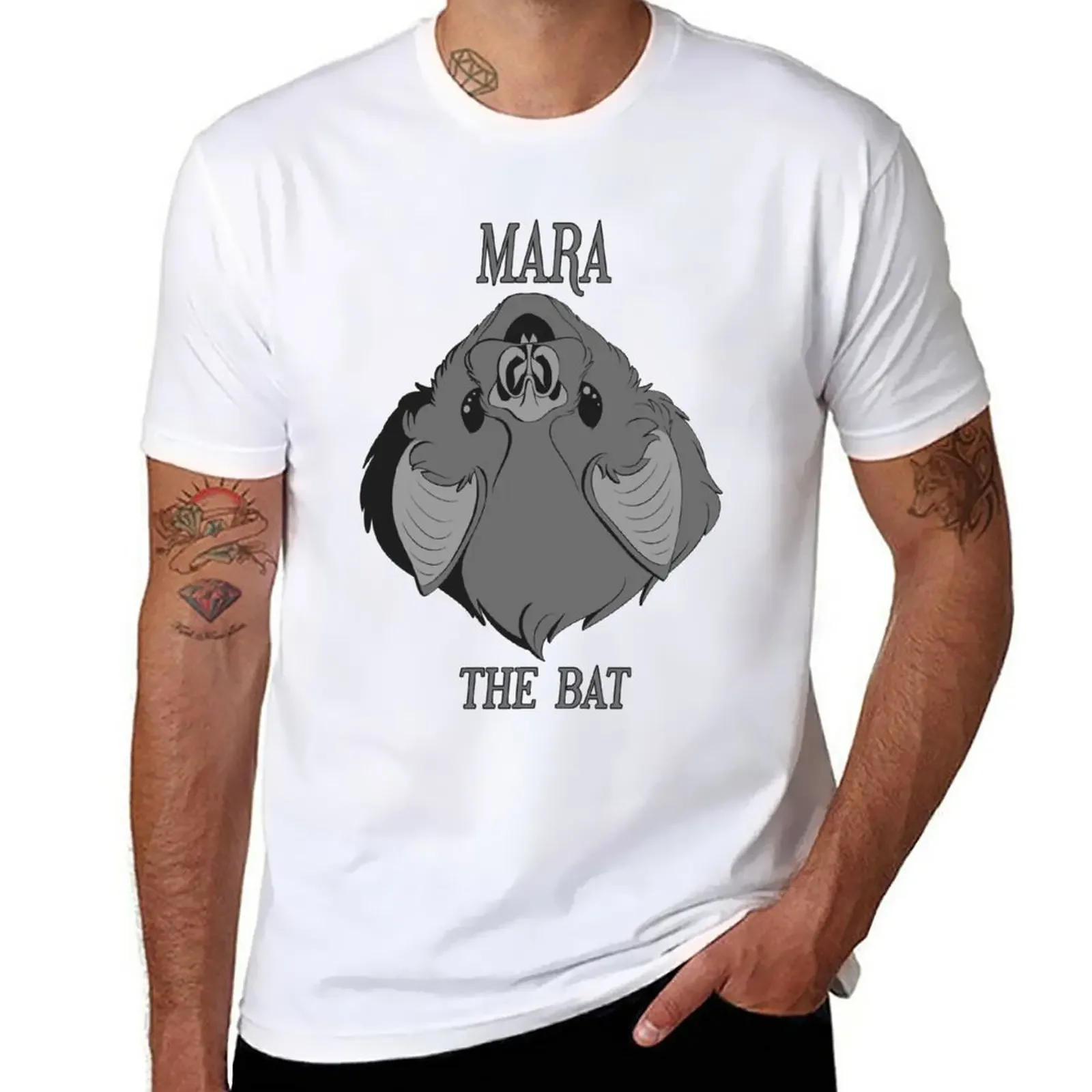 New Mara the Bat T-Shirt Blouse summer tops blue archive mens graphic t-shirts