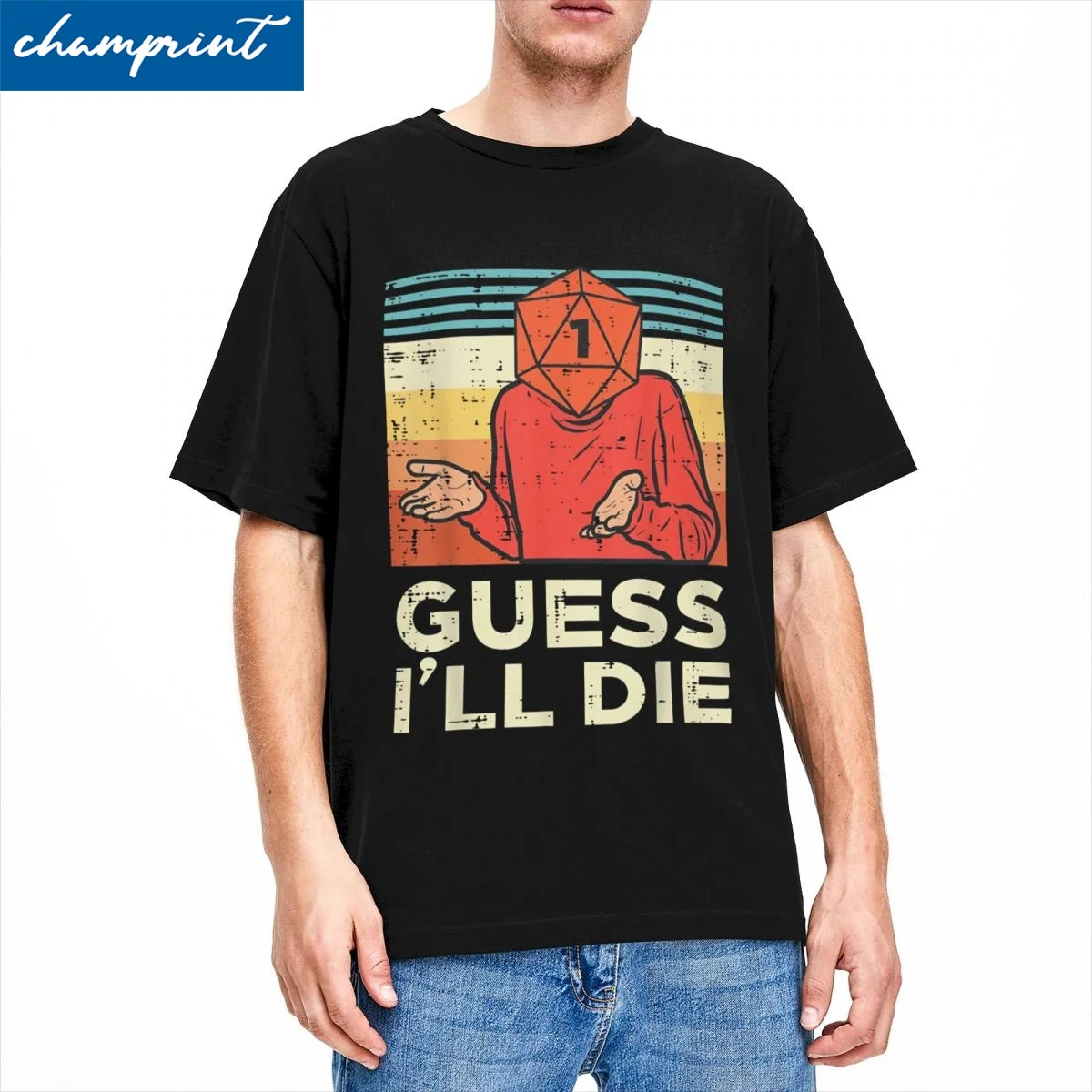 RPG Gamer Guess I'll Die Retro T-Shirt Men Women DnD Novelty 100% Cotton Tee Shirt Short Sleeve T Shirts 4XL 5XL 6XL Tops