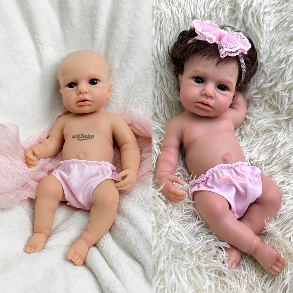 

Artificial Reborn Baby Dolls Safe Silicone with Bright Eyes Smooth Hair and Pacifier Newborn Baby for Parents Lost Child