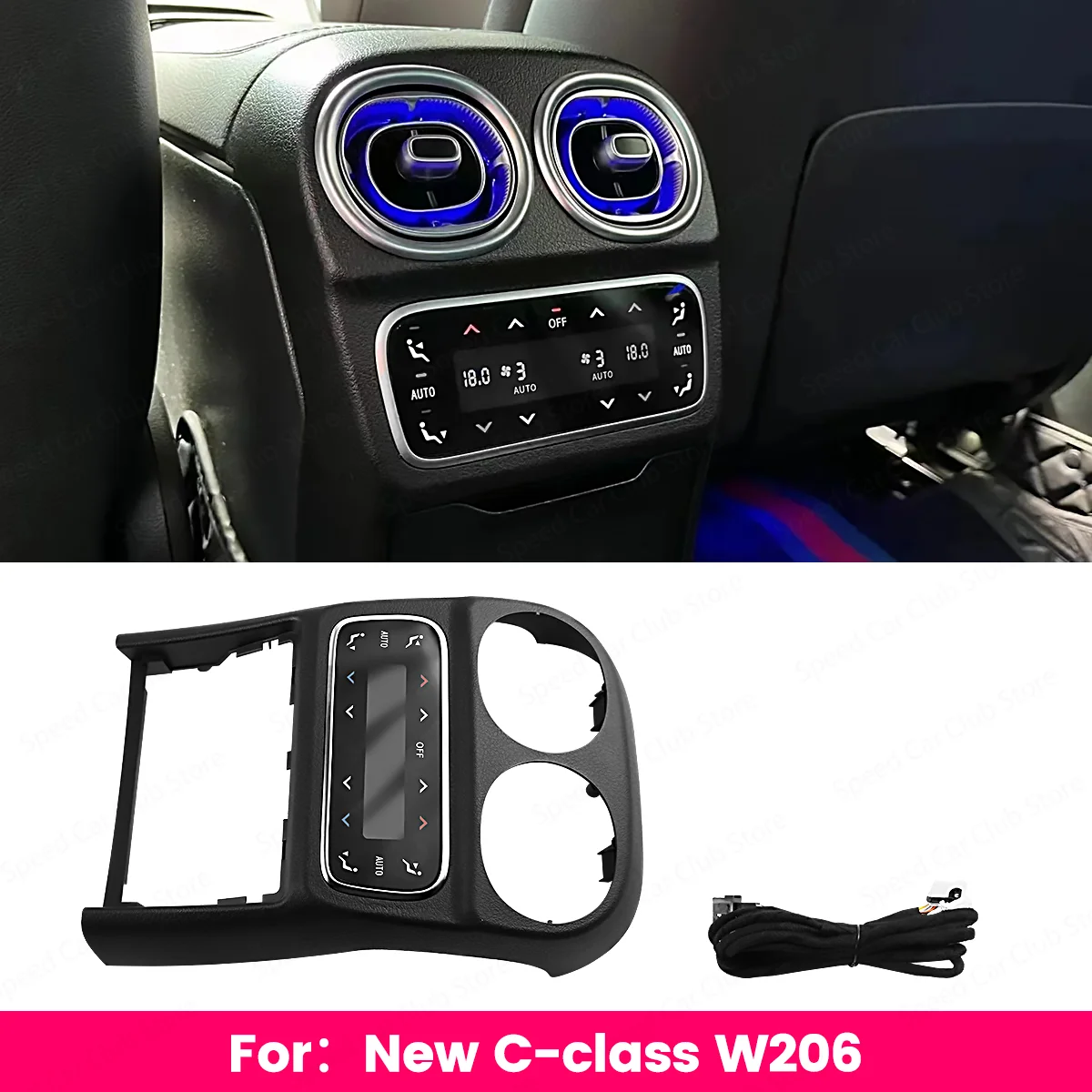 

Mercedes Benz New C Class W206 Rear LCD Air Conditioning Vent Panel Switch Touch Screen Conditioner Control for Car
