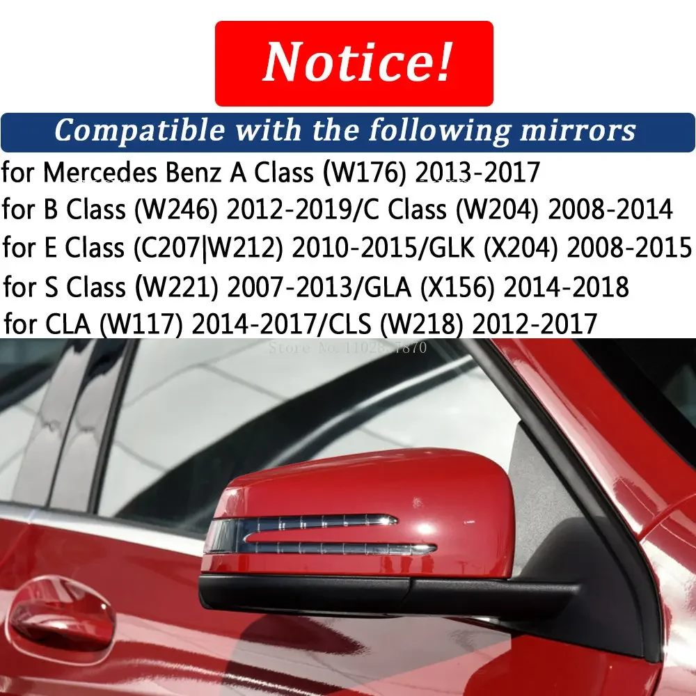 Carbon Fiber Rearview Mirror Cap Cover for Mercedes Benz A-Class W176 B-Class W246 C-Class W204 E-Class W212 C207 S-Class W221