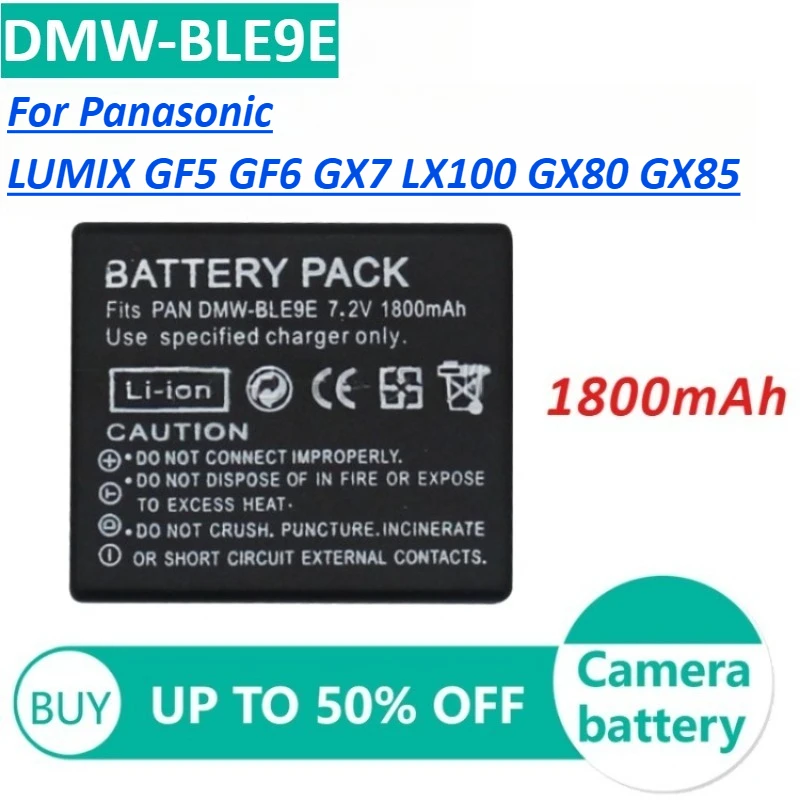 

DMW-BLE9E Lithium Battery 1800mAh for Panasonic LUMIX GF5 GF6 GX7 LX100 GX80 GX85 Camera Batteries