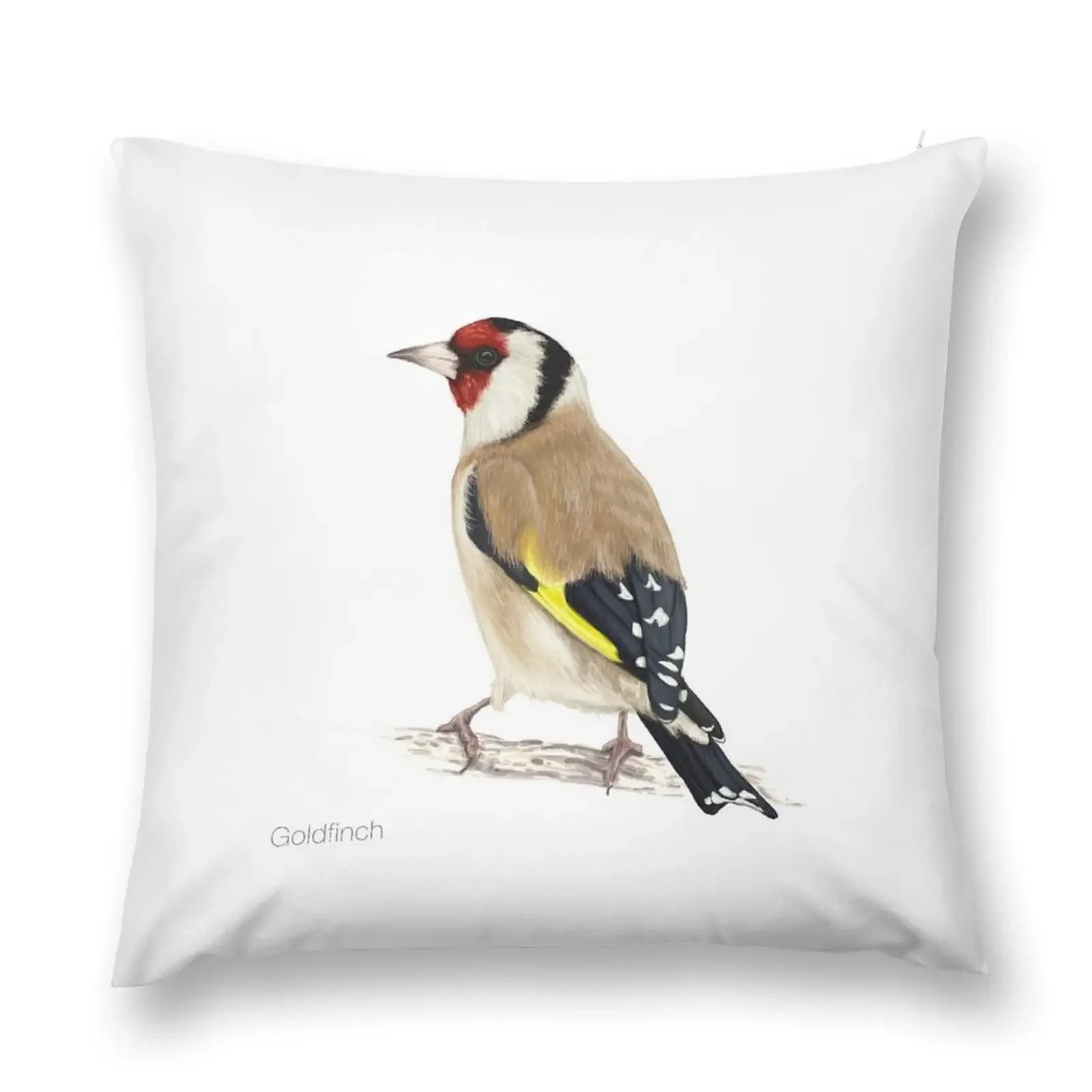 Detailed Goldfinch Bird Illustration Throw Pillow New year Cushion Cover Luxury pillow