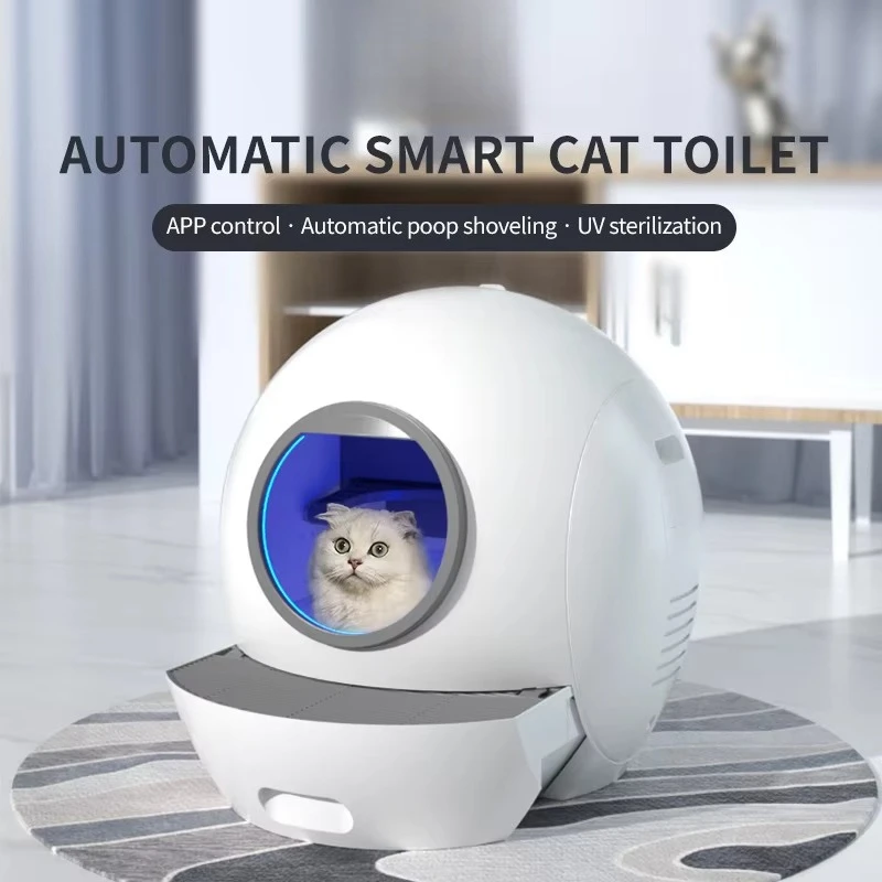 EURPET 65l Large Sand for Multiple Cats Self Cleaning Box Toilet With Health Data Monitoring