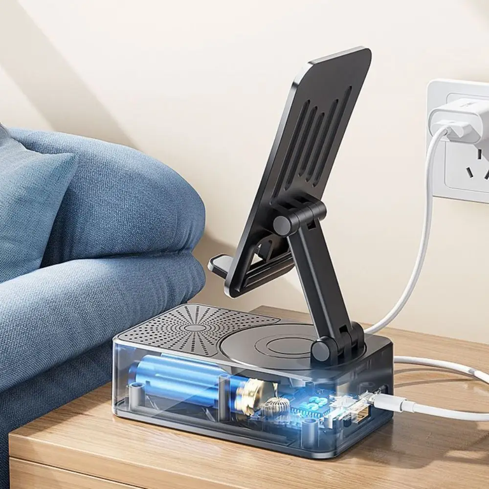 

Складной кронштейн для телефона 3 в 1, нескользящая вращающаяся подставка для телефона с Bluetooth-динамиком, портативный регулируемый держатель для телефона с беспроводным динамиком