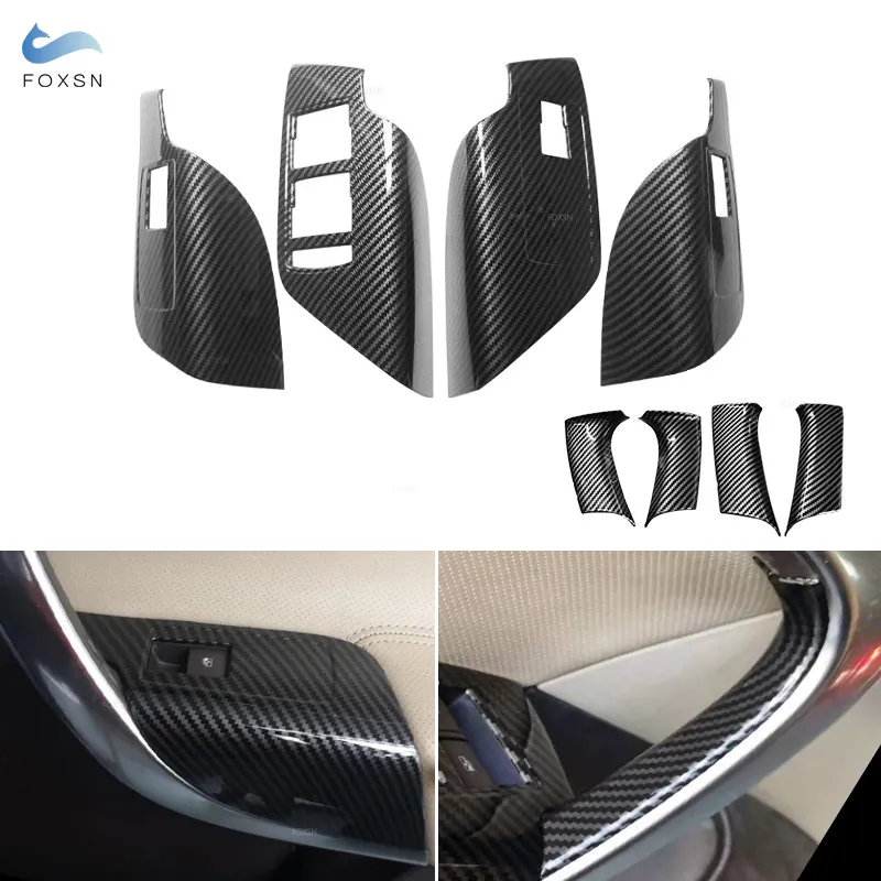 

ABS Carbon Texture Car Door Window Switch Control Panel Door Handle Cover Trim For Buick Regal 2009 - 2016 For Opel Insignia MK1