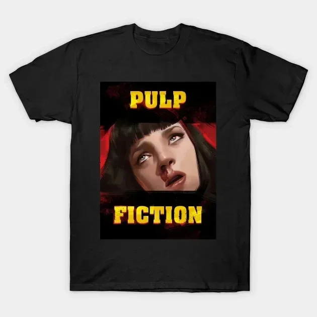 90s Vintage Women Men Breathable Comfortable Tee Shirts Funny Pulp Fiction TShirt Mia Wallace Quentin Tarantino Graphic Tshirts