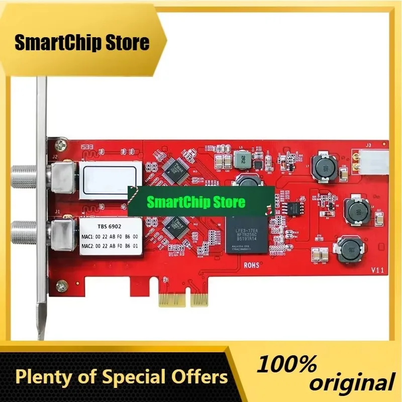 SmCpTBS6902 Dual Dvb-s2 For Tv Broadcast Wat& Record Pcie Card 2x Lnb Qpsk Bpsk Video Capture For Satellite Fta Tv Annels