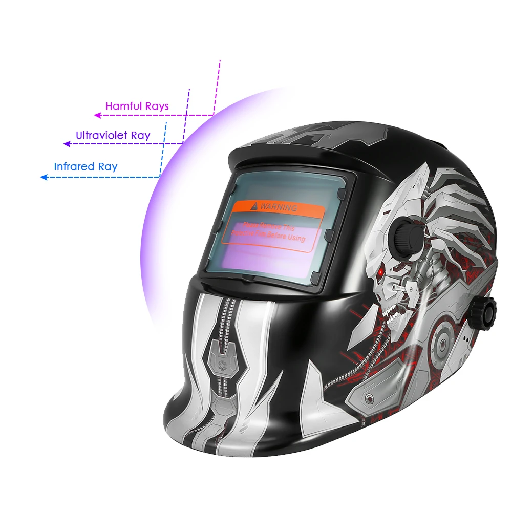 Saldatrice per saldatura con oscuramento automatico a energia solare professionale saldatrice TIG MIG maschera per molatura stile Robot