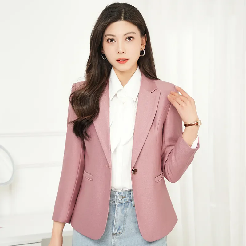 

Fashion Short Suit Jacket Ladies Spring Autumn 2025 New Long Sleeves Casual Slim Blazer Coat Female Temperament Suits Tops W898