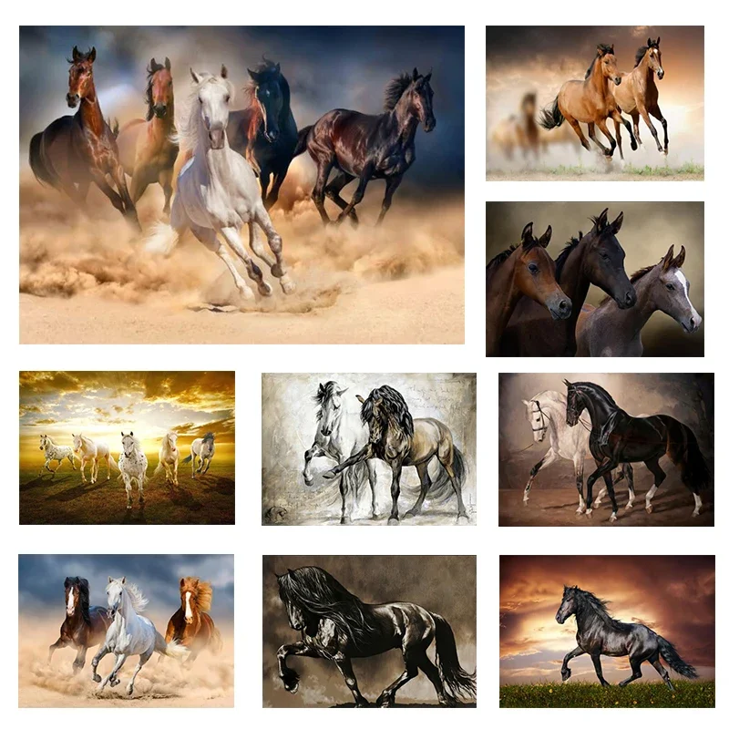 Wild Horse Running Canvas Painting  Animal Steed Wall Art Posters and Prints for Home Decoration Modern Room Decor Cuadros