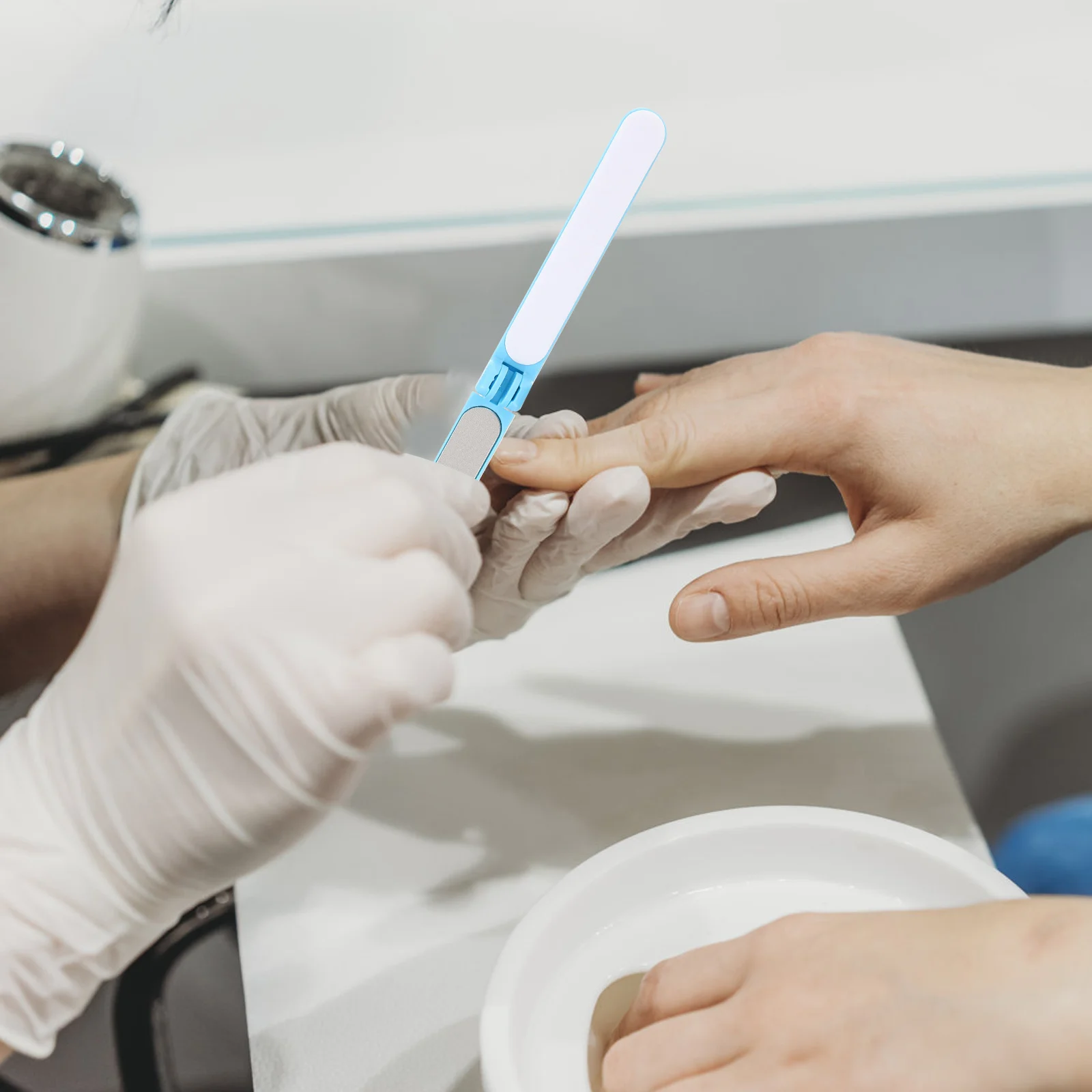 

3Pcs Nail File Double Sided Diamond Stainless Steel Polishing Tool Compact Foldable Portable for Men Women Natural Nails