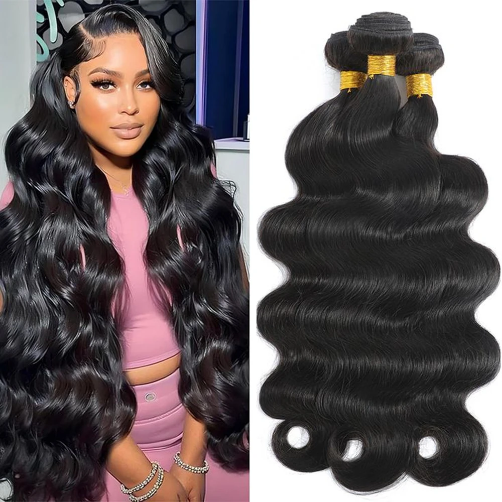 

Свободные волнистые пучки человеческих волос, индийское переплетение волос Remy, 1/3 пучка, волнистые наращивание человеческих волос для женщин