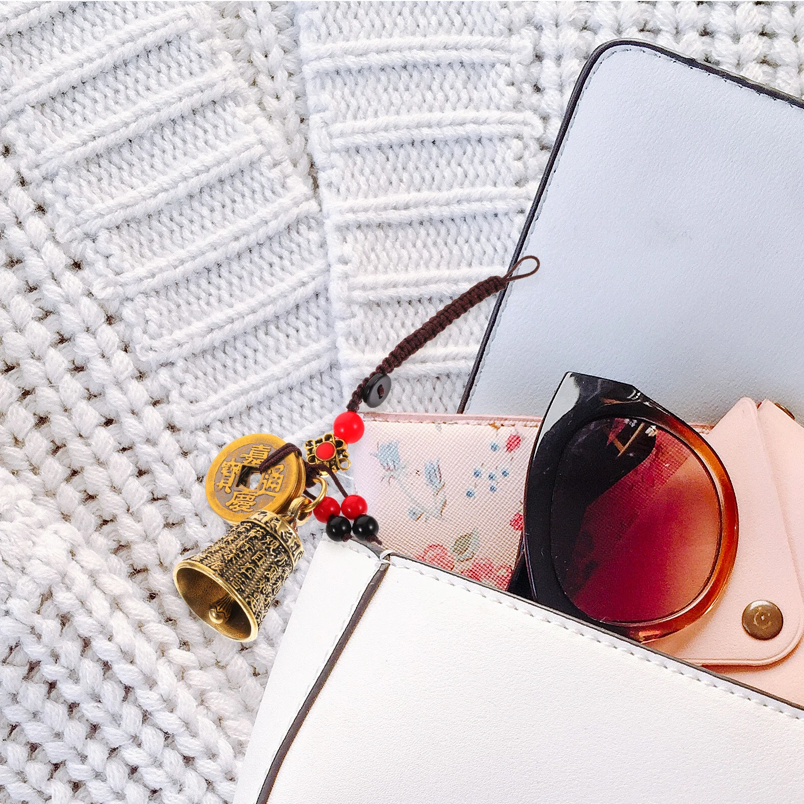 خمر النحاس جرس قلادة القلب الصغيرة DIY المفاتيح سحر شنقا جرس للحرف الديكور مستلزمات صناعة المجوهرات #3