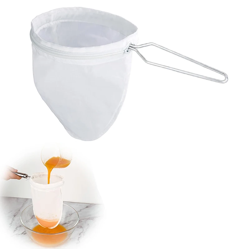 

Convenient Handle Frame Cheese Cloth Bag; Ultra Fine for Nut Milk, Juice Straining