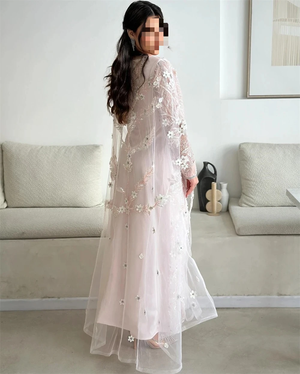 تخصيص جيرسي زين الخطوبة ألف خط الخامس الرقبة مفصل مناسبة ثوب فساتين متوسطة الطول الأحجام الحديثة المتاحة جودة عالية #3