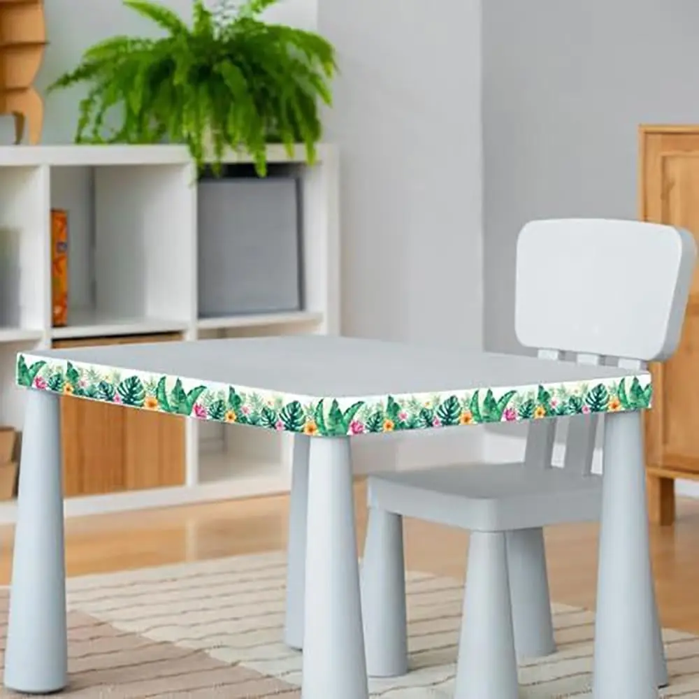 5m/10m Chalkboard Decorative Sticker Plant Flower Pattern Border Trim Decal Paper Craft Black Board Decors For Office Classroom