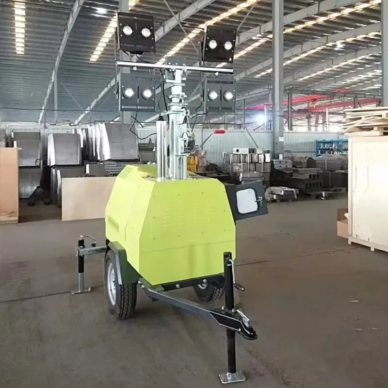 7m White LED Diesel Generator Mobile Light Tower