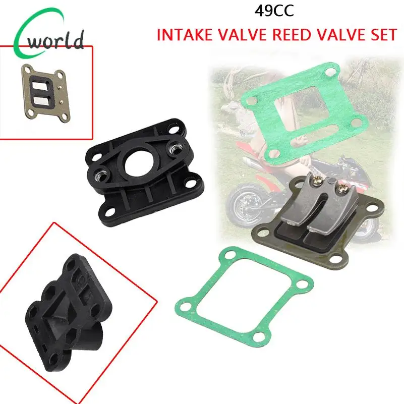 Intake Valve Reed Valve Set for 47cc 49cc 2 Stroke Pocket Bike Mini Motorcycle 4 Wheel Replacement ATV Off-Road Bike Kart