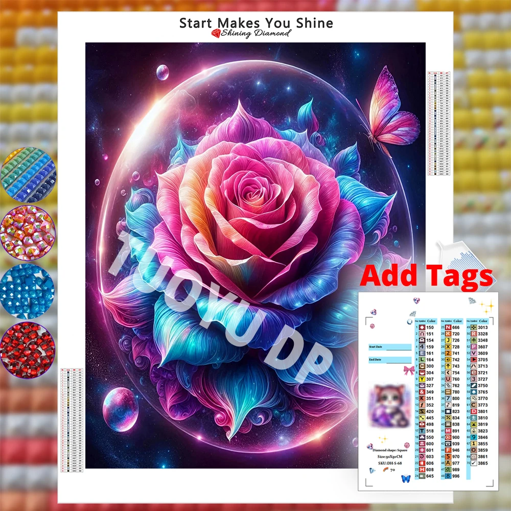 Resin Art For Rose - Resin Fairy Dust Crystal Diy Diamond