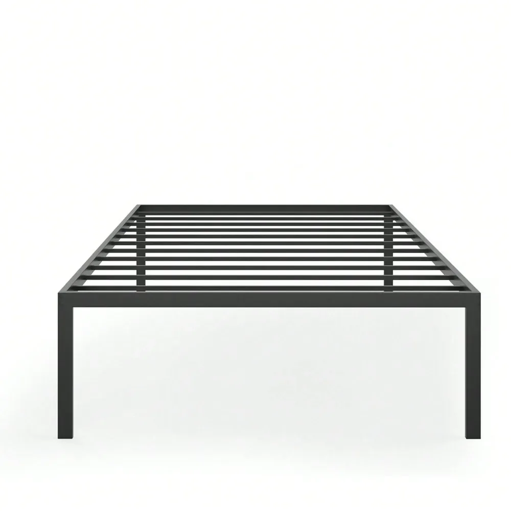 

14-дюймовая прочная металлическая кровать-платформа с подставкой из стальных ламелей, черная