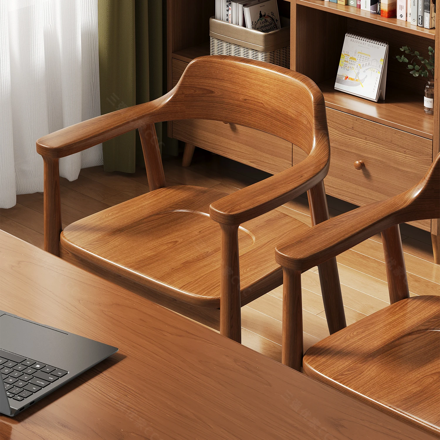 For Dining Chairs Solid Wood Chairs Household Back  Hiroshima Chairs Restaurant Kitchen  with Back French