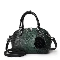 Luxury Alligator Handbags  Big Capacity PU Leather Flowers Crossbody Shoulder Bags for Women Messenger Ladies Shoulder Bag