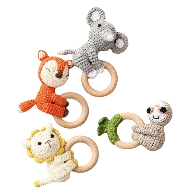  Rabbit Baby Teething Toy Jewelry Accory Tooth Gel Part Hook Weave Baby Teeth inding Bracelet Toy for Infants